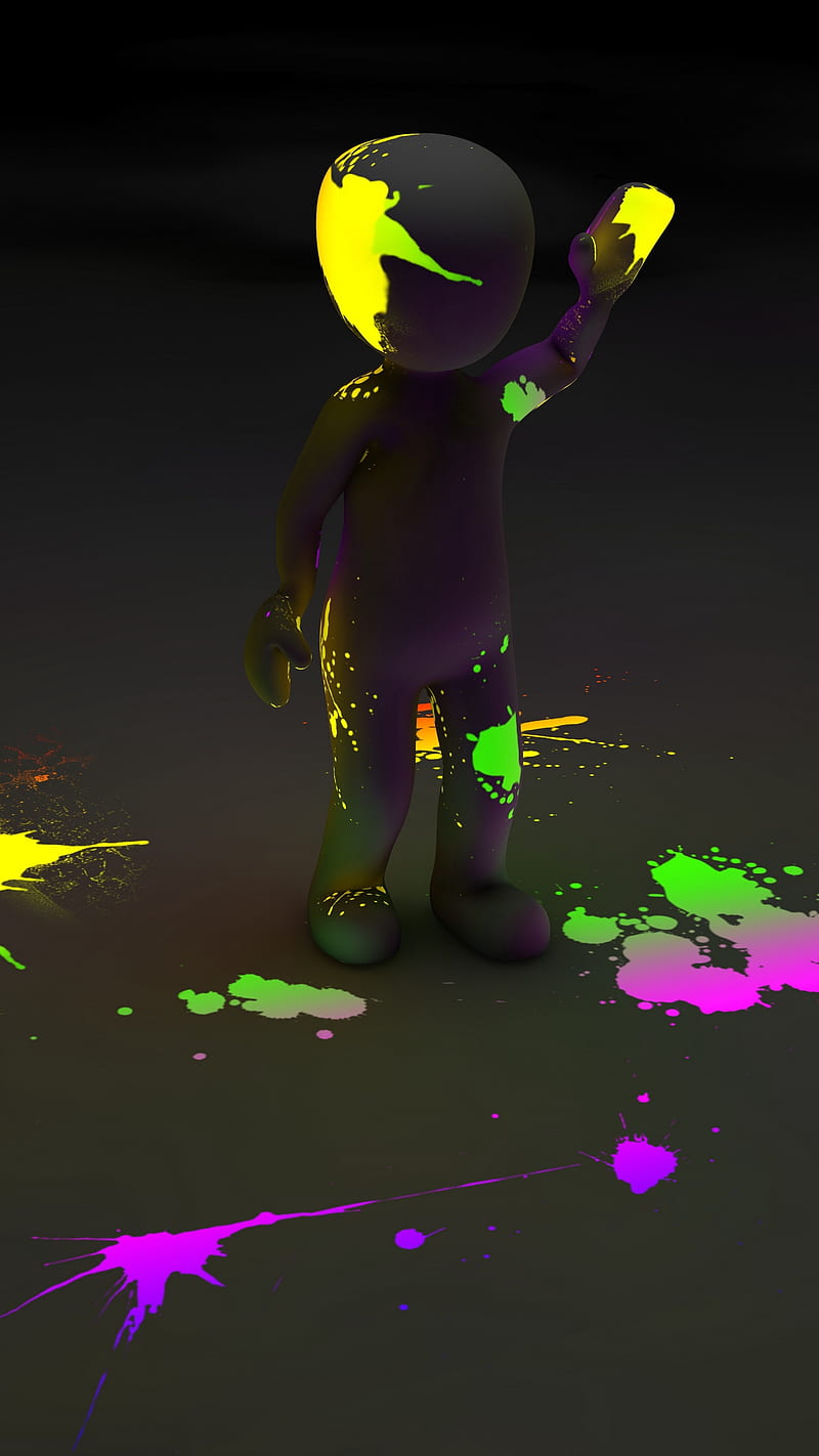 Clipart , fluorescence, luminescence, neon, stains, paint, person, HD phone wallpaper