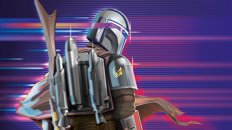 The Mandalorian Synthwave 2020, the-mandalorian, tv-shows, star-wars, synthwave, HD wallpaper