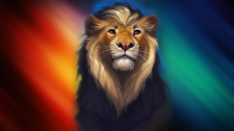 Artistic Lion With Red Eyes In Colorful Background Lion, HD wallpaper |  Peakpx