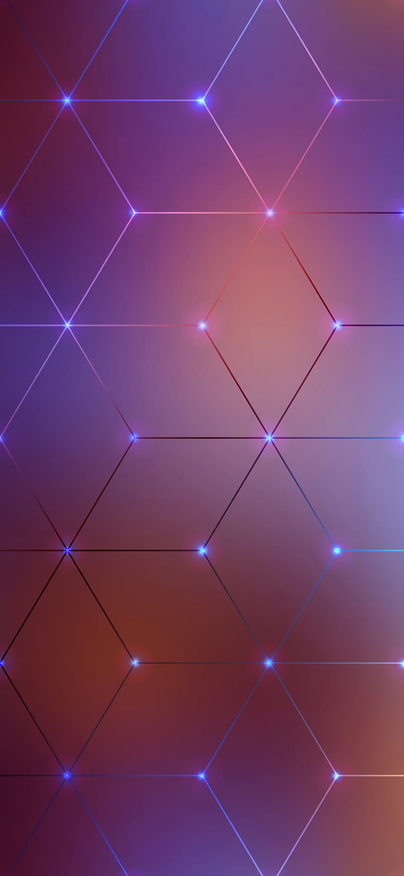 spectrum, blur, colour, digital, hexagon, pattern, star, HD phone wallpaper