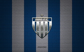 Londrina FC logo, Brazilian football club, metal emblem, blue white ...