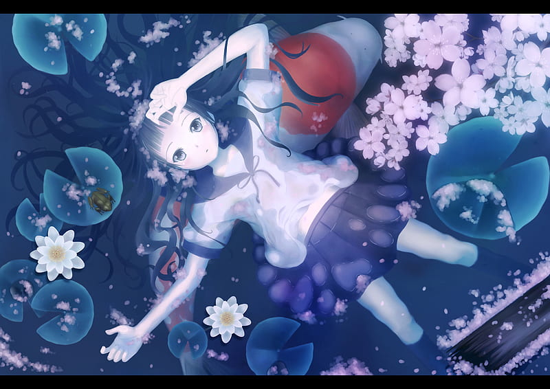 Anime boy, underwater, sea monster, drowning, Anime, HD wallpaper | Peakpx