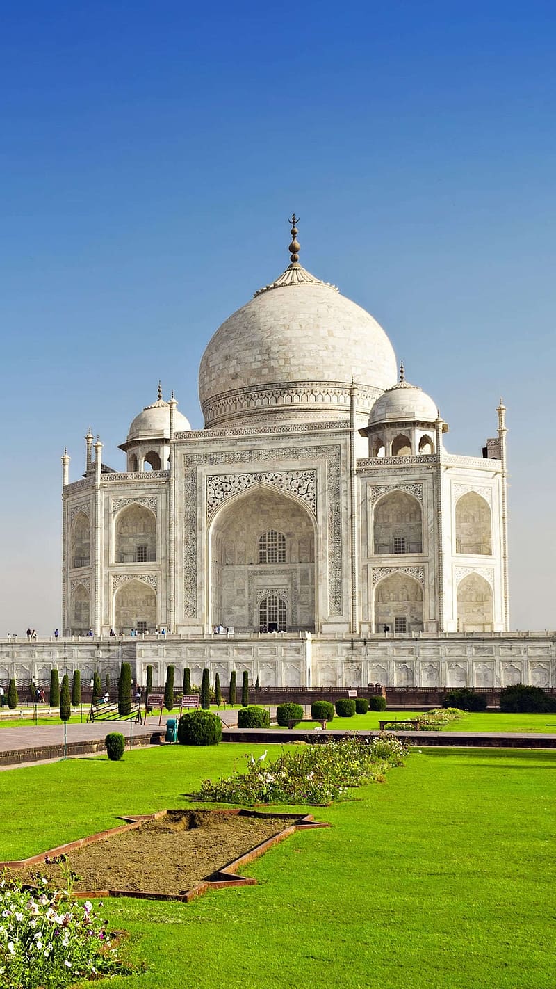 Taj Mahal , agra garden, garden, agar, HD phone wallpaper