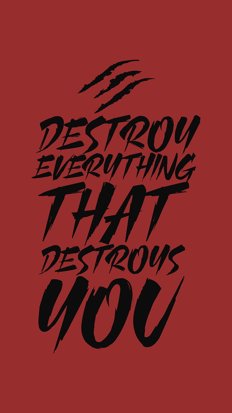 Destroy everything , black, , red, sayings, HD phone wallpaper