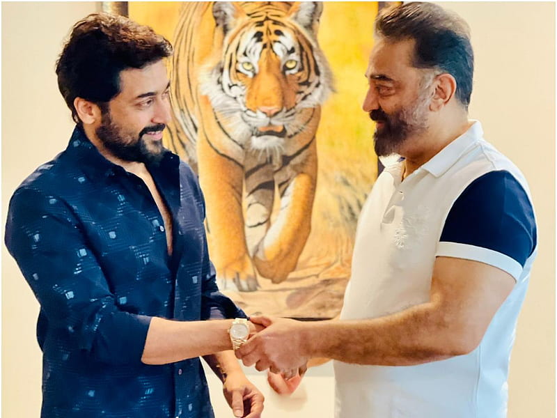Vikram: Suriya shares pics as Kamal Haasan gives him a special gift for his blockbuster performance of Rolex, HD wallpaper