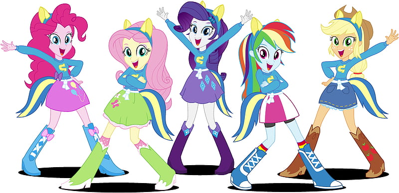 My Little Pony, My Little Pony: Equestria Girls, Fluttershy (My Little Pony) , Rarity (My Little Pony) , Applejack (My Little Pony) , Pinkie Pie , Rainbow Dash, HD wallpaper