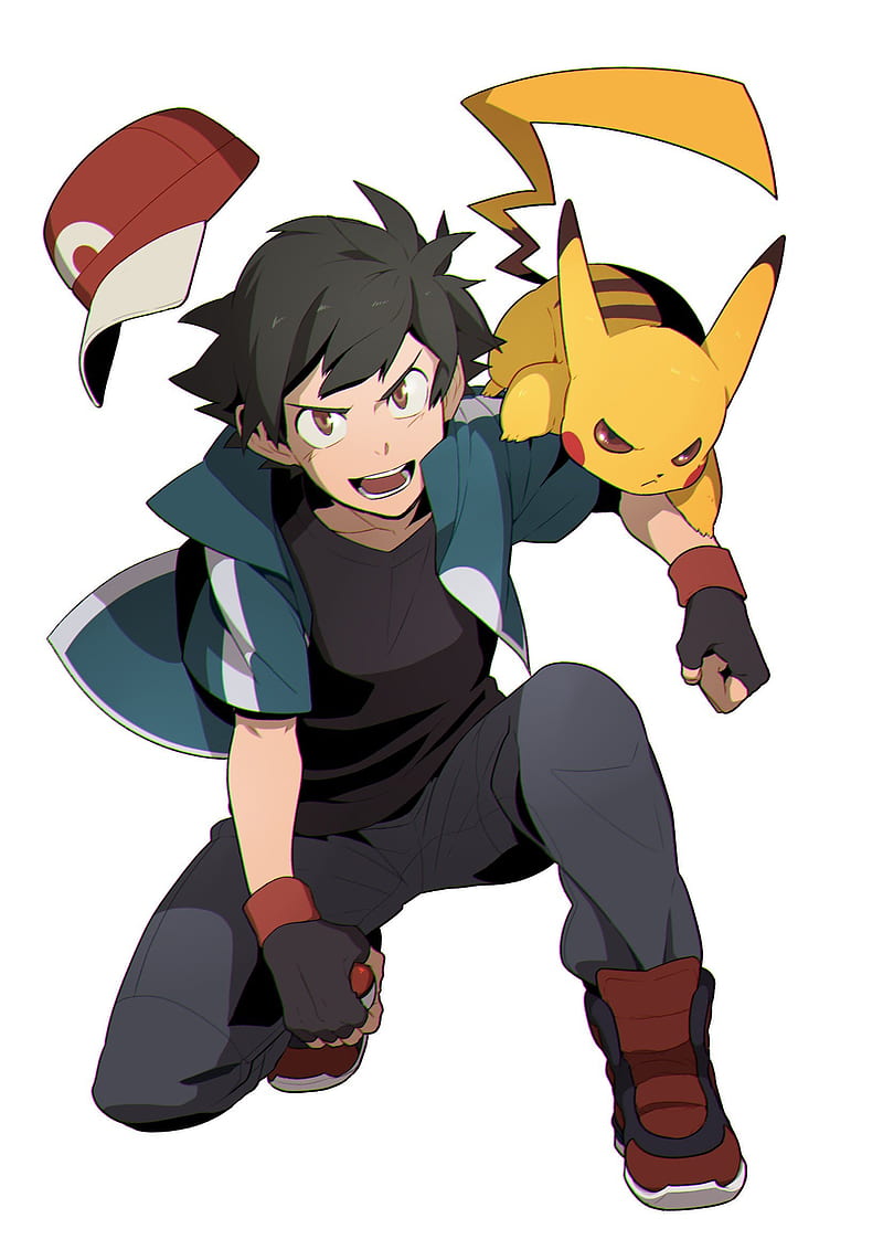 red ash pikachu, electric, pokemon, HD phone wallpaper