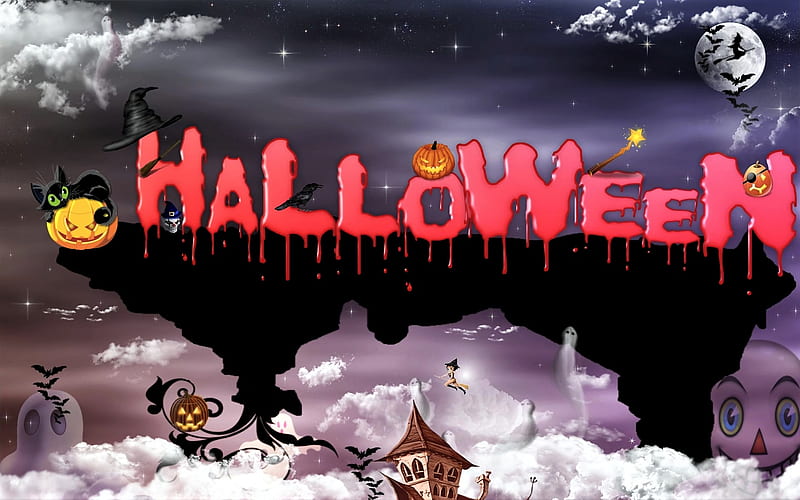 Halloween, art, festival, horror, HD wallpaper
