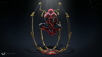 iron spider, superhero, captain america shield, Movies, HD wallpaper