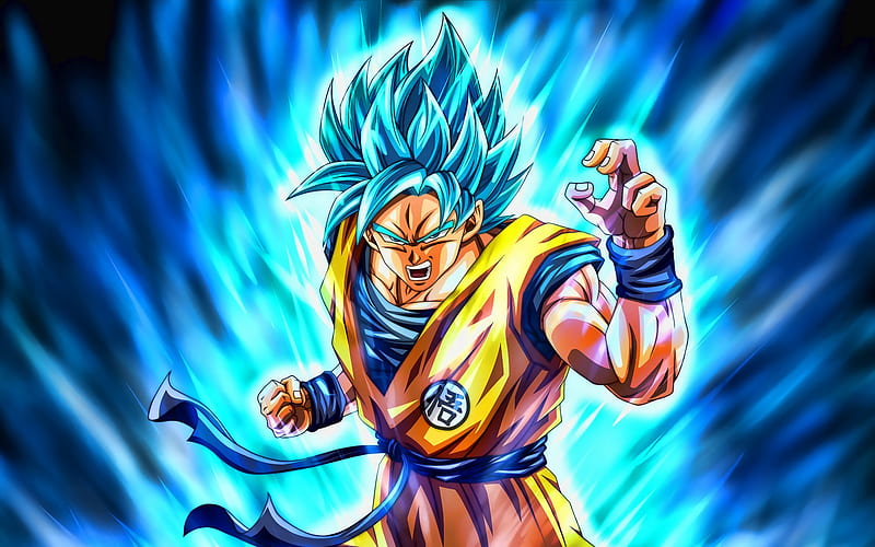Super Saiyan Blue, anger goku Son Goku, 2019, blue fire, DBS characters,  artwork, HD wallpaper | Peakpx