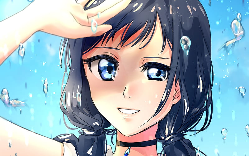 Hina Amano, girl with blue eyes, Weathering With You, manga, Makoto Shinkai, Amano Hina, HD wallpaper
