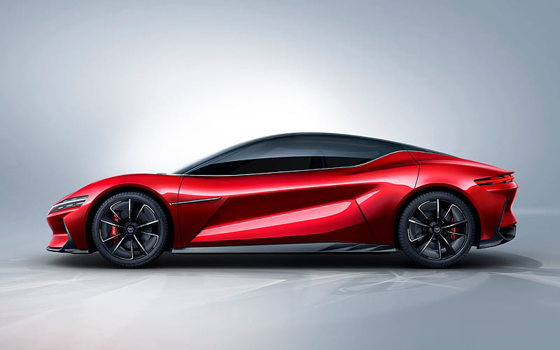 BYD E-Seed GT, 2019, side view, electric supercar, red sports coupe, Chinese cars, electric cars, BYD, HD wallpaper