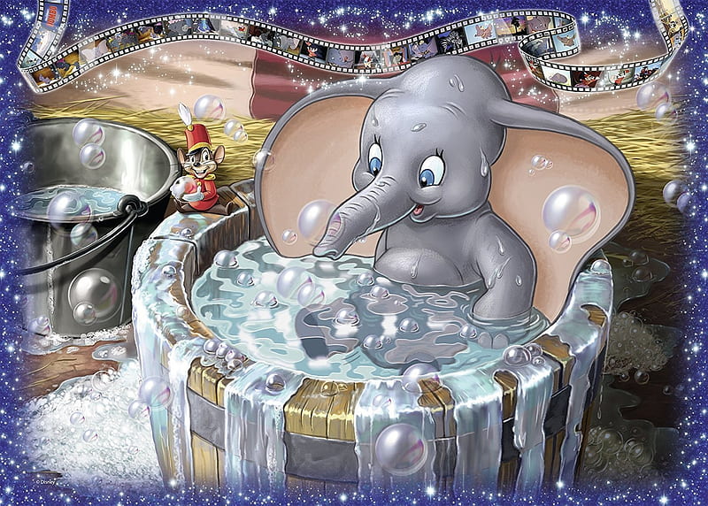 Dumbo, fantasy, water, movie, elephant, bath, disney, HD wallpaper | Peakpx