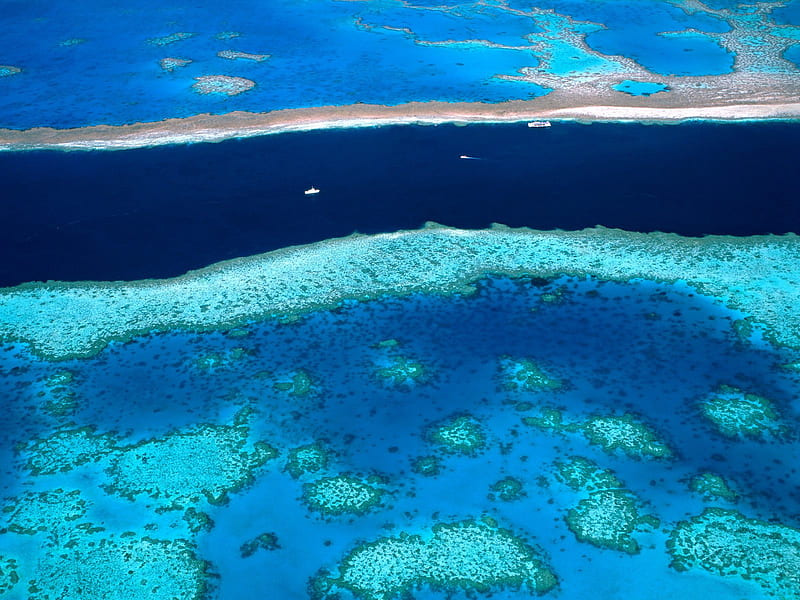 azure waters, azure, australia, waters, the great barrier reef, HD wallpaper