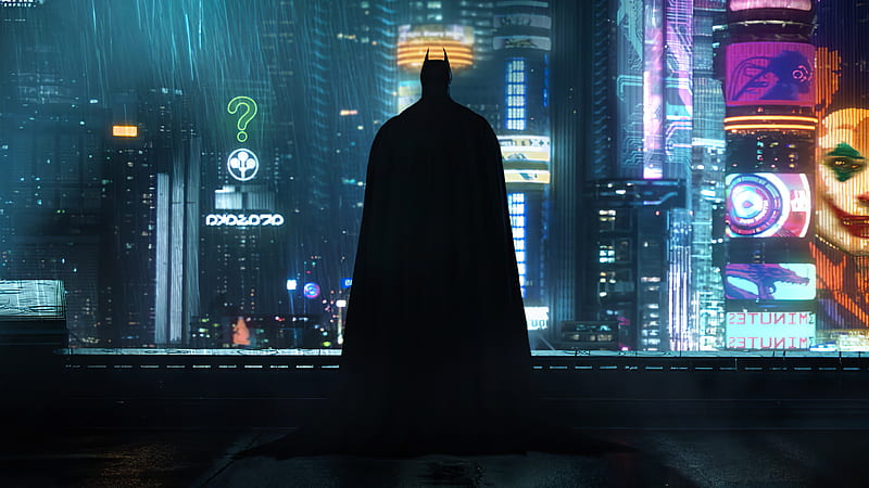 Batman Wallpaper 4K, Cyberpunk, Batmobile, Neon