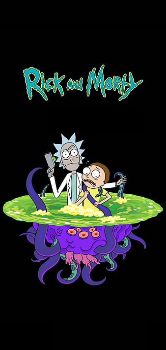 Rick and Morty Portal Gun Wallpaper iPhone Phone 4K #9190e