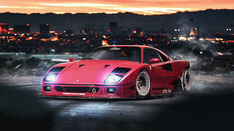 Ferrari Nightrunner F40, ferrari, carros, artist, artwork, digital-art, artstation, HD wallpaper