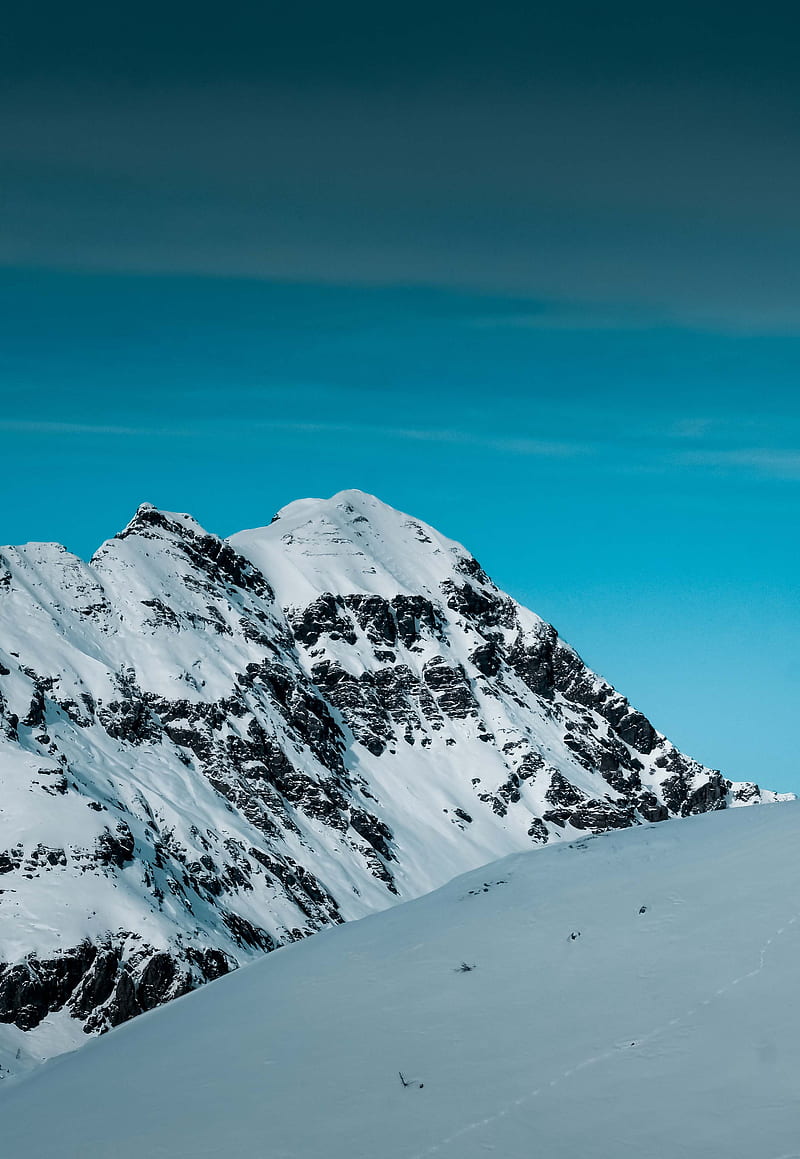 mountains, snow, rocks, peaks, HD phone wallpaper