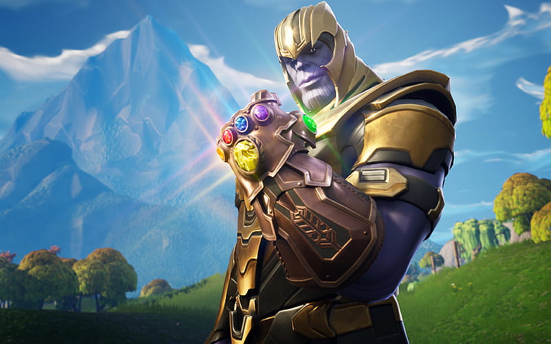 Thanos Fortnite, warrior, 2018 games, Fortnite Battle Royale, HD wallpaper