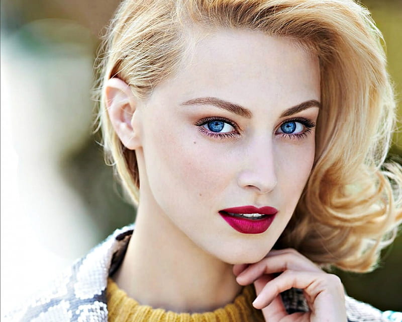 Sarah Gadon, girl, actress, blonde, beauty, woman, blue eyes, HD wallpaper