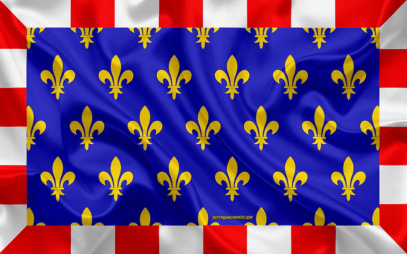 Flag of Touraine French region, silk flag, regions of France, silk texture, Touraine flag, creative art, Touraine, France, HD wallpaper