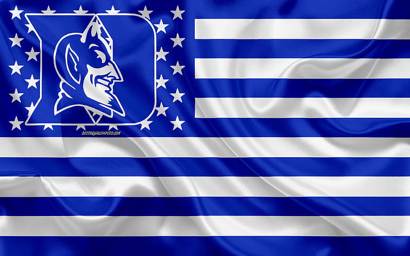 Duke Blue Devils, American football team, creative American flag, blue  white flag, HD wallpaper | Peakpx