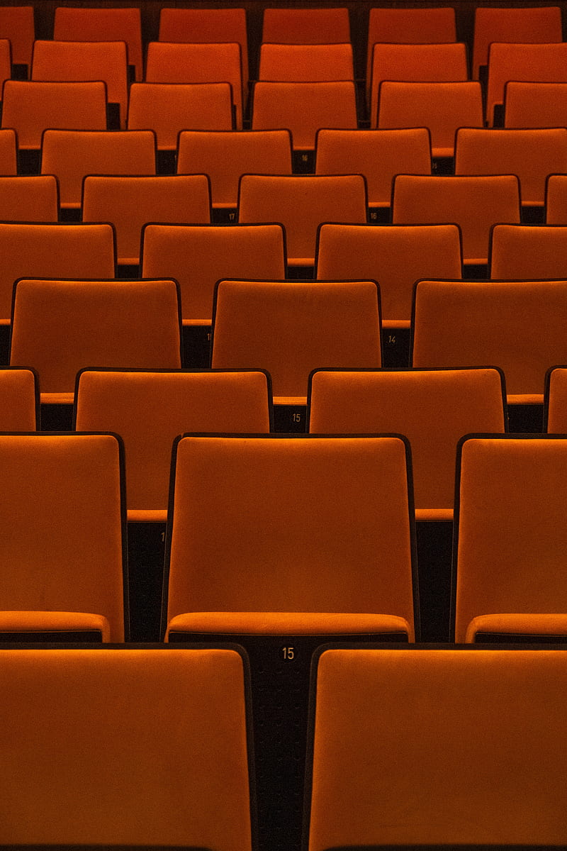 seats, rows, brown, theater, HD phone wallpaper