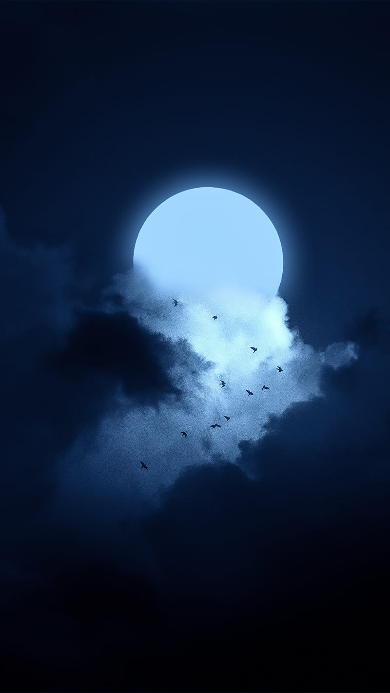 Dark skies , moon, sky, HD phone wallpaper