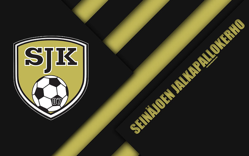SJK FC, Seinajoen Jalkapallokerho logo, material design, brown black abstraction, Finnish football club, Veikkausliiga, football, Seinajoki, Finland, HD wallpaper