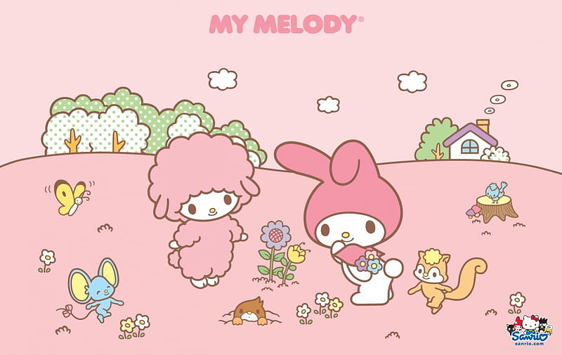 My Melody, Cute, Sanrio, kawaii, Pink, Hello Kitty, Sheep, Rabbit, HD wallpaper