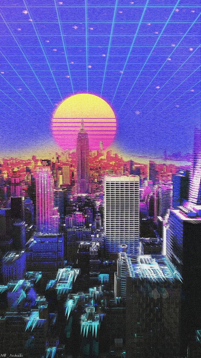 Vapor City, cyberpunk, vaporwave, HD phone wallpaper