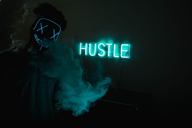 Mask Guy Hustle Neon Concept , mask, neon, graphy, HD wallpaper