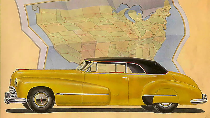 1946 Oldsmobile Convertible coupe, carros, Oldsmobile, vintage advertising, wallparer, automobile, 1946 Oldsmobile, vintage, HD wallpaper