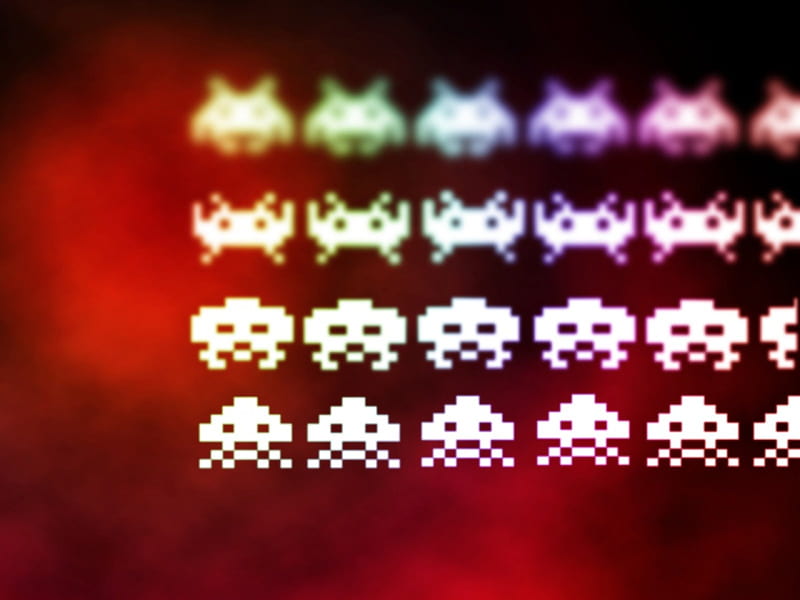 Invaders of Space, invaders, retro, arcade, videogame, HD wallpaper