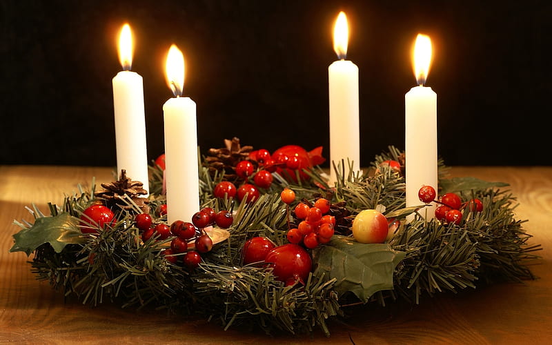 Fourth Advent, fourth, Advent, decoration, candles, HD wallpaper
