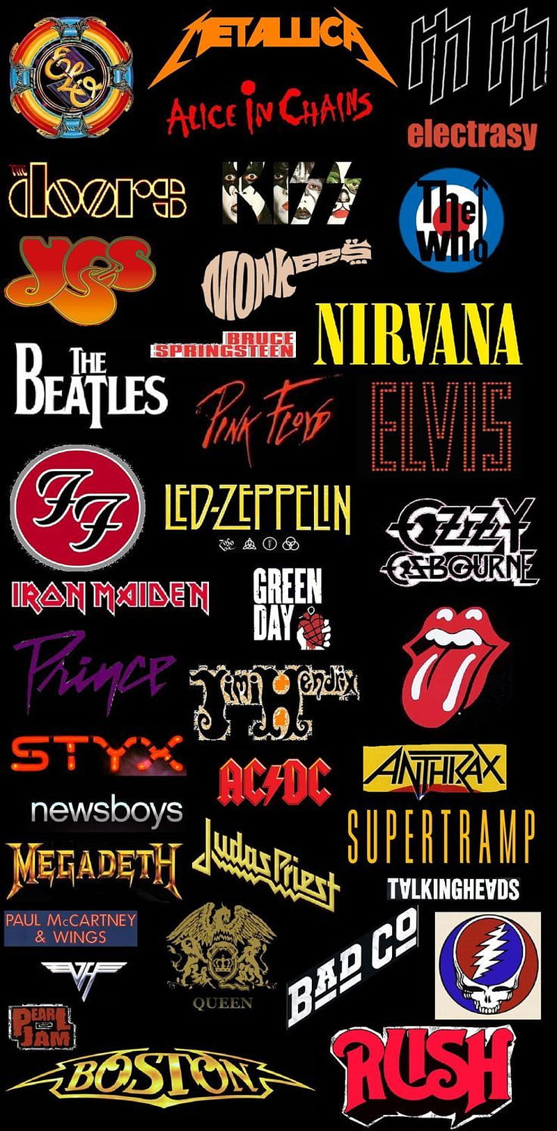 Rock Bands , boston, elo, elvis, led zeppelin, music, nirvana, rock bands, rock music, the beatles, the who, HD phone wallpaper