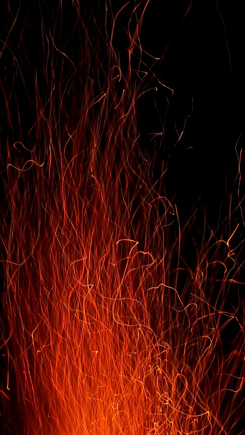 Sparks, camp, fire, flames, lava, real, red, relaxation, thunder, tree, volcano, HD phone wallpaper