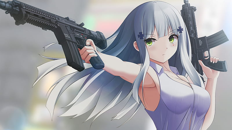 Girls Frontline Long Gray Hair HK416 With Blur Background Games, HD  wallpaper | Peakpx