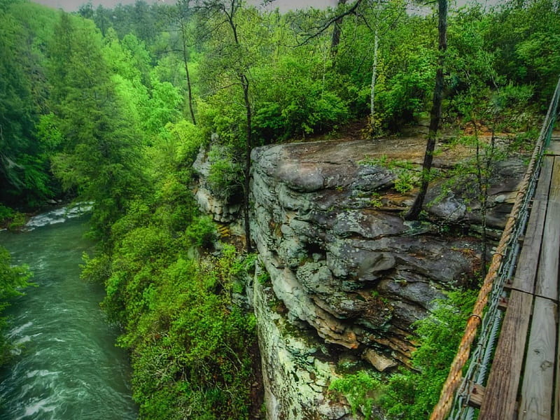 A Fall Creek Falls Bluff, fall, creek, HD wallpaper
