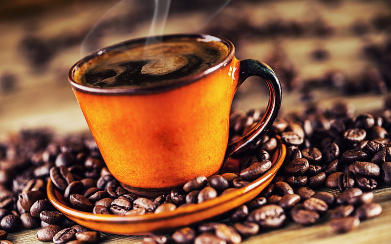 cup of coffee, black coffee, latte, HD wallpaper