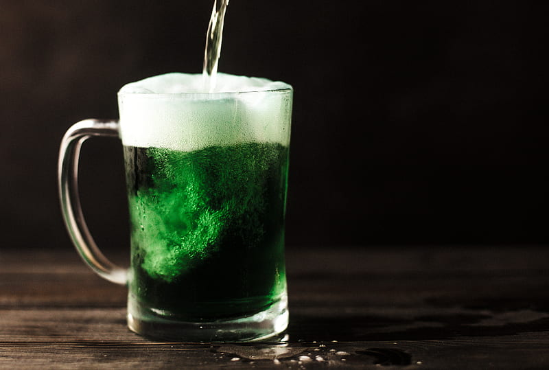 clear glass mug filled with green liquid, HD wallpaper