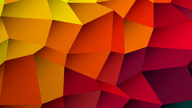yellow orange red colors geometry abstract, HD wallpaper