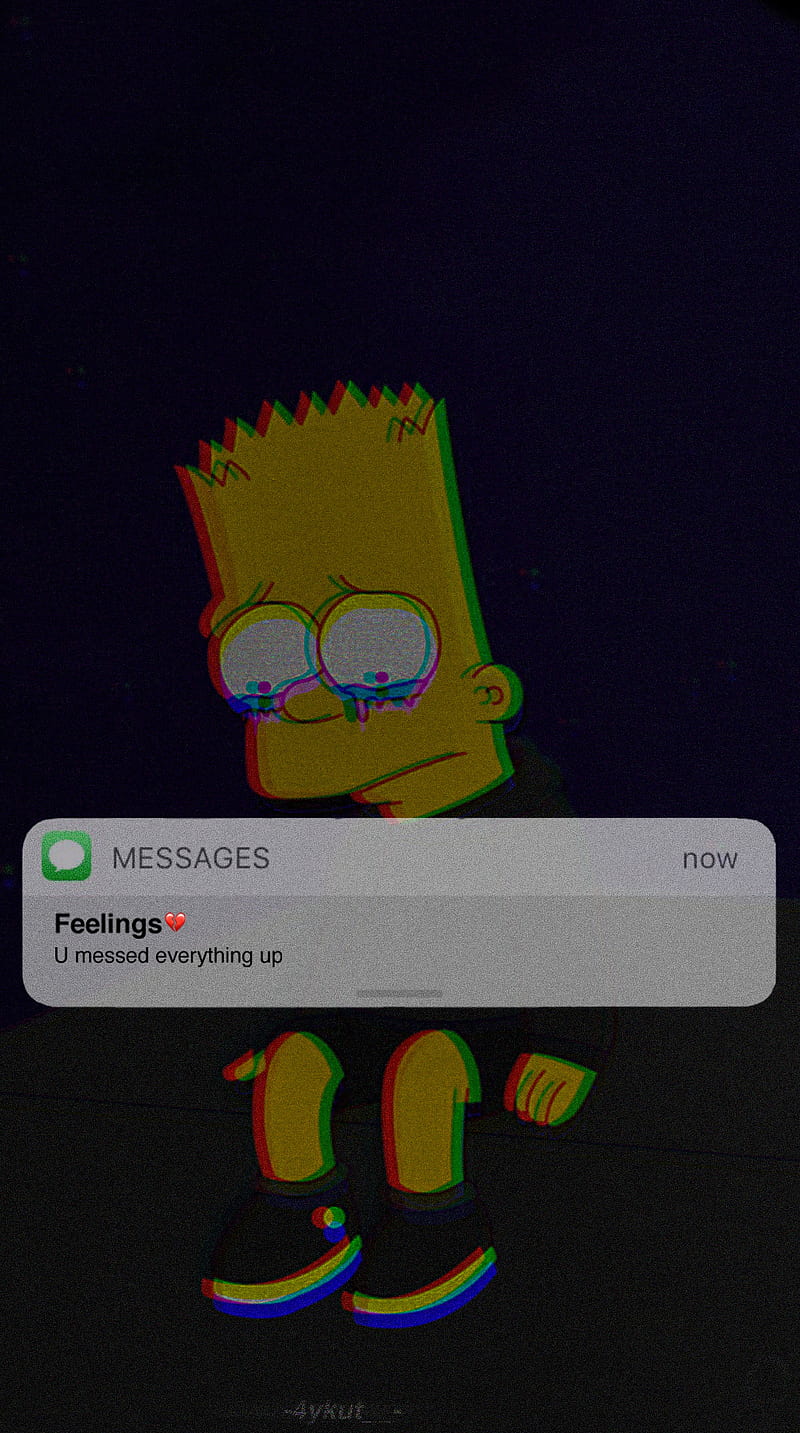 Sad Simpsons, broken, dark, heart, iphone, message, people, simspons, HD  phone wallpaper | Peakpx