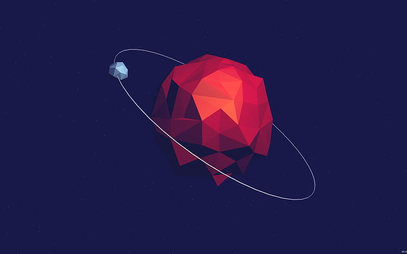 Mars, red planet, polygon style, art, red abstraction, space, vector design, Solar system, HD wallpaper