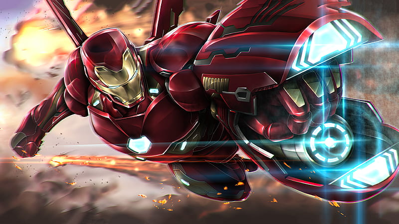 Iron Man 2020 Armour, iron-man, superheroes, artwork, artist, pixiv, HD wallpaper