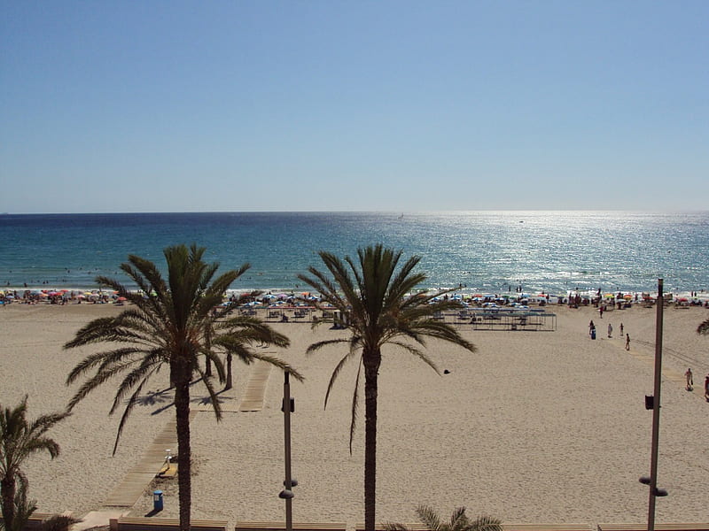 San Juan Beach, Alicante, mediterranean sea, alicante, sun, early, sky, sea, spain, beach, early morning, nature, mediterranean coast, HD wallpaper