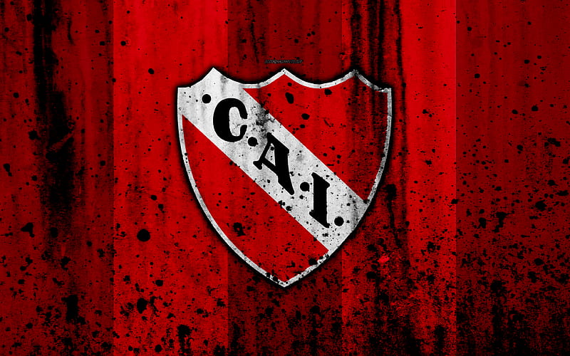 FC Independiente, grunge, Superliga, soccer, Argentina, logo, Independiente, football club, stone texture, Independiente FC, HD wallpaper