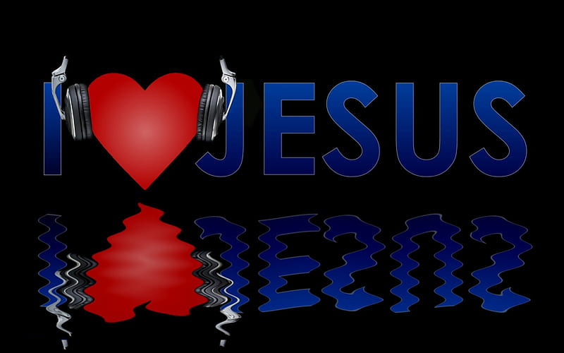 I Love Jesus, music, christian, headphones, church, Jesus, christ, salvation, love, heart, God, jesus christ, faith, HD wallpaper