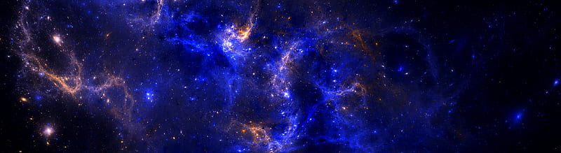 galaxy, blue nebula, stars, universe, Space, HD wallpaper