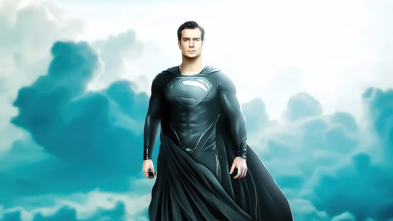 Black Superman Suit Henry Cavill, superman, superheroes, artwork, artist, HD wallpaper